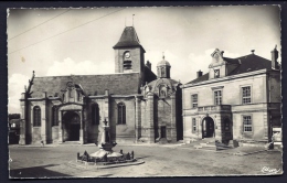 CP-PHOTO ANCIENNE- FRANCE- MARINES (95)- L'EGLISE ET L'HOTEL DE VILLE- MONUMENT AUX MORTS SUR LA PLACE - Marines