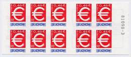 Carnet Neuf ** N° 3215-C1(Yvert) France 1999 - Timbre En Euro, Avec Numéro De Nappe - Modern : 1959-...
