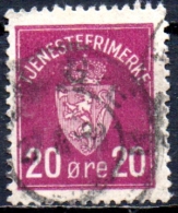 NORWAY 1925 Official - 20ore - Purple  FU - Service