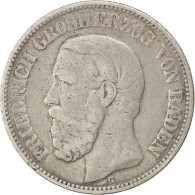 Monnaie, Etats Allemands, BADEN, Friedrich I, 2 Mark, 1877, Stuttgart, TB - Andere & Zonder Classificatie