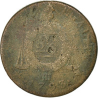 Monnaie, France, 2 Sols Aux Balances Daté, 2 Sols, 1793, Strasbourg, B, Bronze - Andere & Zonder Classificatie