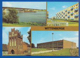 Delcampe - Deutschland; Wittenberge Perleburg; Multibildkarte Mit Schwimmhalle, Perleberger Strasse - Wittenberge