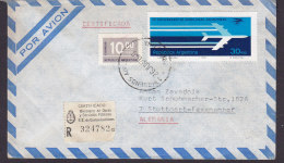 Argentina Por Avion CERTIFICADO Label BUENOS AIRES 1976 Cover Letra STUTTGAR Germany Aerolineas Argentinas - Cartas & Documentos