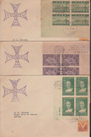 1944-FDC-4 CUBA. REPUBLICA. 1944. DESCUBRIMIENTO DE AMERICA. CRISTOBAL COLON. COLUMBUS. BLOCK 4. PLATE NUMBER. COMPLETE - Unused Stamps