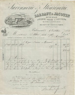 FACTURE BARBAUT & JACOTIN, SAVONNERIE ET STEARINERIE, RUE DES PEUPLIERS à BILLANCOURT 1880 - 1800 – 1899