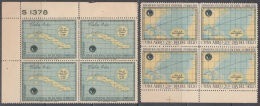 1958-113 CUBA. REPUBLICA. 1958. DIA DEL SELLO. STAMP DAY. CUBAN MAP. Ed.742-43. BLOCK 4. GOMA ORIGINAL TROPICALIZADA. - Ongebruikt