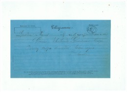 TELEGRAMME   DEPART VANNES POUR GERARMER   (VOSGES)    1882 - Telegraphie Und Telefon