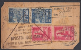 1949-FDC-27 CUBA. REPUBLICA. 1949. 50 ANIV MUERTE DE JOSE MARTI. INDEPENDENCE WAR. POSTAL STATIONERY CANCEL. - Ungebraucht