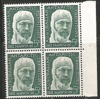 Explorateur Australien Douglas Mawson. Bloc De 4 Neuf ** émission De 1961. - Unused Stamps