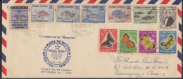 1958-FDC-17 CUBA. REPUBLICA. 1958. FELIPE POEY. MARIPOSAS. PECES. BUTTERFLIES. FISH. COVER COMPLETE SET. - Unused Stamps