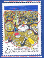 1986  N°  2395  TOUR EIFFEL ET MASQUES  OBLITÉRÉ NUANCE COULEURS - Used Stamps