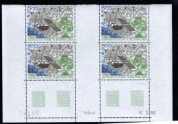 1986  Télédétection Par Satellite SPOT  PA 96  Bloc De 4 Avec Coin Daté  **  MNH - Unused Stamps