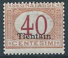 1917 UFFICIO POSTALI IN CINA TIENTSIN SEGNATASSE 40 CENT MNH ** - W010-2 - Tientsin