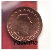 @Y@ Luxemburg    1 - 2 - 5  Cent  2002      UNC - Luxemburgo