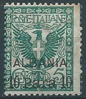 1902 LEVANTE ALBANIA AQUILA 10 PA SU 5 CENT MNH ** - W017-3 - Albanie