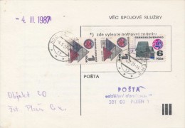 J0444 - Czechoslovakia (1987) 302 00 Plzen 2 (postage Due) - Strafport