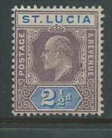 St Lucia 1904 2 & 1/2d Violet & Ultra KEVII MLH - St.Lucia (...-1978)