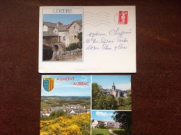 AUMONT - AUBRAC Divers Aspects Du Bourg - 1991 Enveloppe Timbrée - Aumont Aubrac