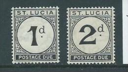 St Lucia 1933 1d & 2d Postage Dues MLH - Ste Lucie (...-1978)