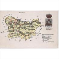 ORSTPA035-LFTD4242.Tarjeta Postal DE ORENSE.MAPA GEOGRAFICO Y POLITICO DE ORENSE - Orense