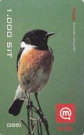 SLOVENIA  Mobil Prepaid Paper Phonecard Bird African Stonechat Prosnik Saxicola Torquata Valid 31.12.2010 - Zangvogels