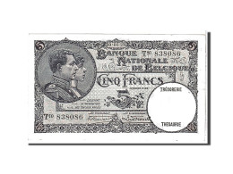 Billet, Belgique, 5 Francs, 1929, KM:97b, TTB+ - 5 Franchi