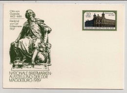 DDR, 1989, Postal Card, Magdeburg, Monument Of Otto Von Guericke, Phil. Expo, 10 Pf., Unused - Postkaarten - Ongebruikt