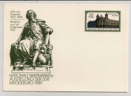 DDR, 1989, Postal Card, Magdeburg, Monument Of Otto Von Guericke, Phil. Expo, 10 Pf., Unused - Postcards - Mint