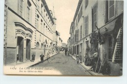 LA CÔTE SAINT ANDRÉ - Rue De L'hôtel De Ville, Harnachement Chevaux,Cachet Hôpital Temporaire Dos Carte. - La Côte-Saint-André