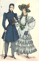 Mode - Histoire Du Costume Français  - Mode Couple - ** Restauration - 1825 ** - Illustrateur; Rouiller - Cpa - 2 Scans - Rouillier
