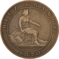 Monnaie, Espagne, Provisional Government, 10 Centimos, 1870, TTB, Cuivre, KM:663 - Other & Unclassified