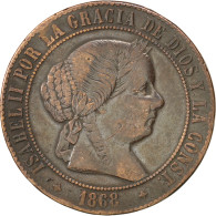 Monnaie, Espagne, Isabel II, 5 Centimos, 1868, TB+, Cuivre, KM:635.2 - Premières Frappes