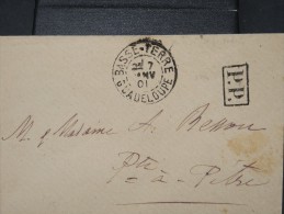 FRANCE-GUADELOUPE - ENVELOPPE AVEC CAD DE BASSE TERRE POUR POINTE NOIRE AVEC CACHET PP  EN 1901   TTB      P3946 - Cartas & Documentos