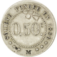 Monnaie, France, 50 Centimes, TTB, Maillechort, Elie:25.3var - Notgeld