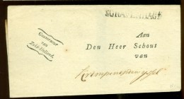 VOORLOPER * BRIEFOMSLAG Uit ´s-GRAVENHAGE GOUVERNEUR Van ZUID HOLLAND Aan De SCHOUT Van KRIMPEN Op Den IJSSEL  (9734) - ...-1852 Prephilately