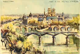 Arts - Peintures & Tableaux - Marius Girard  ? - Paris - Arrondissement 04 - La Cité Notre Dame Et Sainte Chapelle -état - Malerei & Gemälde