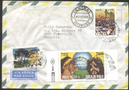 Mailed Cover (letter) With Stamps 1990 / 1991  From Brazil To Bulgaria - Briefe U. Dokumente