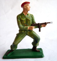 SOLDAT FIGURINE FIG STARLUX 1959 PARACHUTISTE MITRAILETTE HANCHE 5000 PARA (1) - Starlux