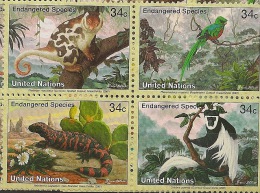 UNITED NATIONS,  NEW YORK   Endangered Species - Unused Stamps