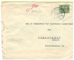 Groningen /Nederland 12.12.1940 Naar BORGERHOUT  Censuurstrook - Guerra '40-'45 (Storia Postale)