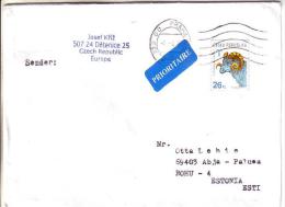 GOOD CZECH Postal Cover To ESTONIA 2015 - Good Stamped: Zodiac - Lettres & Documents