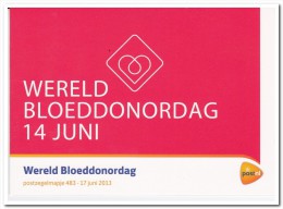 Nederland 2013, Postfris MNH,  Folder 483, World Blood Donor Day - Neufs