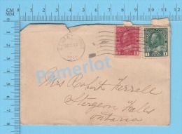 Envelope 1915 ( Cover Renfrew Ont. On Stamp Scott # 106 , + #104 To Sturgeon Falls Ont.) 2 SCANS - Covers & Documents