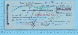 Montreal  Quebec Canada 1943  Due ( $18.03, The Undersigned Drawer, Tax Stamp FX 64 ) 2 SCANS - Cheques En Traveller's Cheques