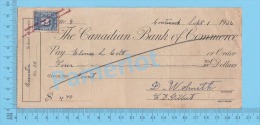 Coaticook  Quebec Cana1936 Cheque ( $4.70 For Paint, Elmer Colt,  Barnston School District,  Tax Stamp  FX 64 )  2 SCANS - Assegni & Assegni Di Viaggio
