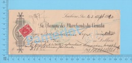 Lachine  Quebec Canada 1920  Cheque ( $4.04 , " Francoise Leger "  Stamp Scott # 106 )  2 SCANS - Assegni & Assegni Di Viaggio