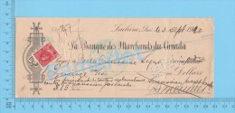 Lachine  Quebec Canada 1920  Cheque ( $4.04 , " Francoise Leger "  Stamp Scott # 106 )  2 SCANS - Chèques & Chèques De Voyage