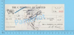 Galt 1938  Due ( $81.47 , C. Turnbull Co. Lté.,  Tax Stamp FX 64 ) Ontario Ont. 2 SCANS - Schecks  Und Reiseschecks