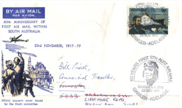 (666) Australia - Aviation Cover - 1977 - 60th Anniversary Of First Air Mail Flight Within South Australia (forwarded) - Erst- U. Sonderflugbriefe