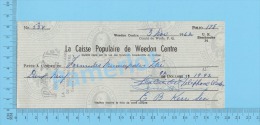 Weedon 1962 Cheque ( $19.92 , Formules Municipales Ltée,  Caisse Populaire Weedon)Quebec Qc. 2 SCANS - Chèques & Chèques De Voyage